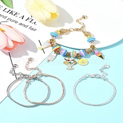 4 Stück 4 Farben Messing Armbandherstellung im europäischen Stil&nbsp;MAK-FS0001-04