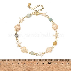 Tobilleras de tortugas con estrellas de mar oceánicas&nbsp;AJEW-AN00847-03
