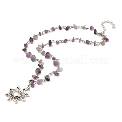 Collier pendentif soleil en alliage plaqué rack&nbsp;NJEW-F314-01M