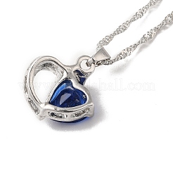 Collier pendentif coeur en résine avec chaînes singapour&nbsp;NJEW-C003-01A