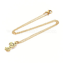 201 colliers pendentifs en acier inoxydable&nbsp;NJEW-T009-JN130-40-2