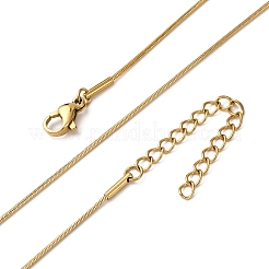 Collares de cadena de serpiente redonda de acero inoxidable 304 de 1 mm&nbsp;NJEW-T016-27G