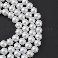 Weiße Glasperle runde lose Perlen für Schmuck Halskette Handwerk&nbsp;X-HY-10D-B01