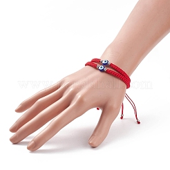 Set di braccialetti di perline intrecciati con occhio diabolico in resina da 2 pz 2&nbsp;BJEW-JB08424