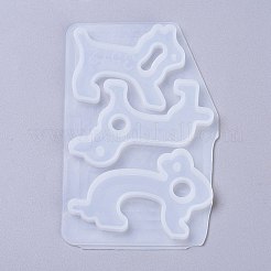 Moldes de silicona de calidad alimentaria para abrir puertas sin contacto con forma de perro y conejo&nbsp;DIY-K025-15