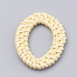 Anelli di collegamento intrecciati a mano verniciati a bastoncino / rattan&nbsp;WOVE-N007-04F