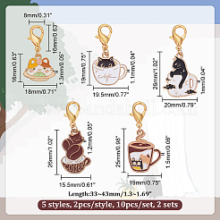 Maschenmarkierer Katze und Kaffeetasse&nbsp;HJEW-AB00269