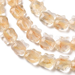 Brins de perles de lampwork faites à la main avec des fleurs intérieures&nbsp;LA-CBA3F7A-01B