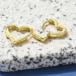 Orecchini a cerchio in ottone chiaro con zirconi cubici&nbsp;LS-EJEW-M047-09G