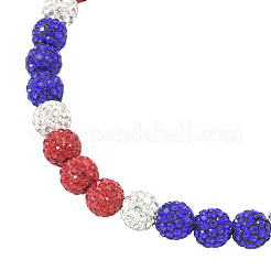 1 collier extensible en perles rondes et strass en argile polymère&nbsp;NJEW-SP0001-14C