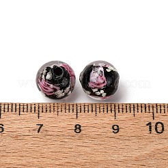 Leuchtende handgemachte Glod Sand Bunte Malerei Perlen Stränge&nbsp;LAMP-B028-03Q-10mm