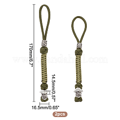 Cordón de paracaídas de nailon hecho a mano para hombres&nbsp;HJEW-WH0043-66AS-01