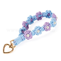 Decorazioni pendenti con fiori intrecciati in cotone&nbsp;AJEW-TAC0030-032G-11