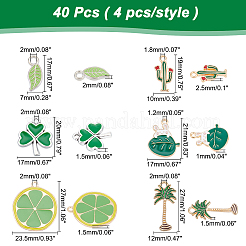 40 Stk. 10-Stil hellvergoldete Legierungs-Emaille-Anhänger&nbsp;ENAM-AR0001-21