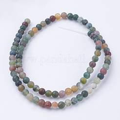 Natur Indien Achat Perle Stränge&nbsp;G-G735-01F-4mm