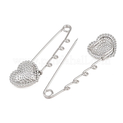 Broche con forma de corazón martillado&nbsp;SA-CBA098D-15D-P04