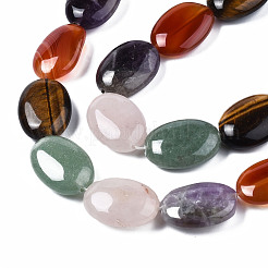 Avventurina verde naturale e quarzo rosa e agata rossa e occhio di tigre e fili di perle di ametista&nbsp;G-S364-095