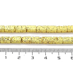 Galvanisierte natürliche Lavasteinperlenstränge&nbsp;G-H303-A04-G01