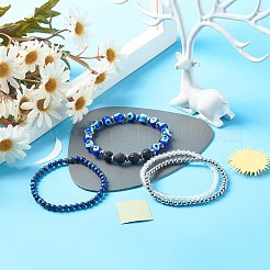 Set di braccialetti elastici fatti a mano a lume di malocchio&nbsp;BJEW-JB06790