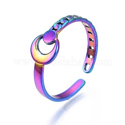 Anello polsino a forma di mezzaluna in acciaio inossidabile 304&nbsp;RJEW-N038-056