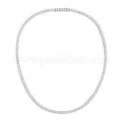 925 collier tennis en argent sterling avec cristaux et zircones cubiques pour femme&nbsp;NJEW-C096-01B-P02