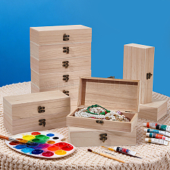 Cajas de embalaje de madera con tapa abatible y cierres&nbsp;CON-WH0100-37