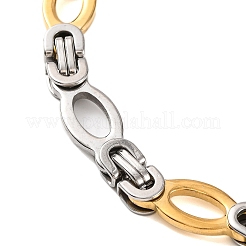 201 bracciali a catena bizantina ovale in acciaio inossidabile&nbsp;BJEW-B078-136GP
