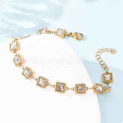 Armbänder aus Edelstahl 304 mit Pavé-Glasgliedern für Damen&nbsp;BJEW-G780-04G