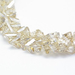 Chapelets de perles en verre électroplaqué&nbsp;EGLA-J143-B-PL02