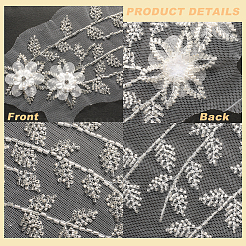 3D-Applikationen aus Viskose und Polyester mit Blumenmuster zum Aufnähen&nbsp;DIY-WH0308-361