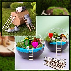 60 échelle miniature en bois brut de style 4 pièces&nbsp;FIND-FH0004-96