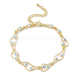 Messing-Emaille-Armbänder mit flachen&nbsp;BJEW-G764-01G-03
