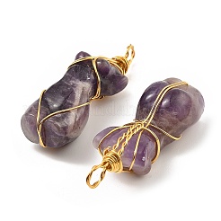 Natürlichen Amethyst Edelsteinanhänger&nbsp;G-K338-30G-04