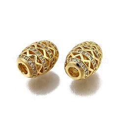 Perle di zirconi cubici trasparenti in micro pavè di ottone&nbsp;ZIRC-I070-049G