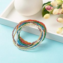 Bling Glas Saatperlen Fußkettchen Set&nbsp;AJEW-AN00461