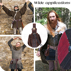 Wikinger-Gürtelkette aus PU-Leder für Herren mit Gürteltasche Renaissance&nbsp;DIY-WH0504-46A