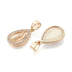 Pendentifs religieux en laiton pavé de zirconiums cubiques transparents&nbsp;KK-T081-07G