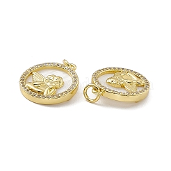 Pendentifs en laiton de placage de rack avec zircone cubique&nbsp;KK-M231-01G