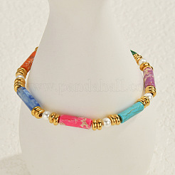 Bunte Stretch-Armbänder mit gemischten Steinperlen im Bohème-Stil für Frauen&nbsp;AC6424