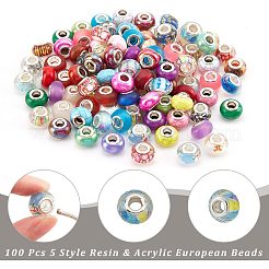 120 pz 4 perline europee in resina e acrilico&nbsp;OPDL-NB0001-15