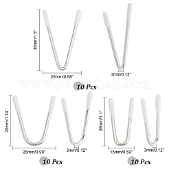 30 Stück 3 Stile V-Form 204 Edelstahl & Nylon BH-Bügel&nbsp;STAS-PH0005-40