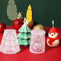 2 Stück Silikonformen für Weihnachtskerzenstatuen in 2 Stilen&nbsp;CAND-FH0001-03