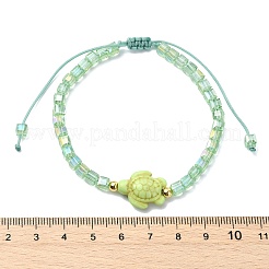 Armbänder aus farbig plattiertem Glas und gefärbten synthetischen Türkisperlen&nbsp;BJEW-JB13853