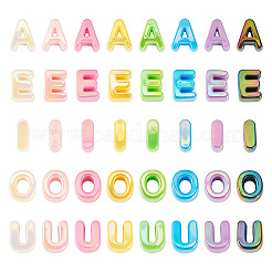 50 pièces 5 styles placage uv perles acryliques opaques&nbsp;PACR-TA0001-31C