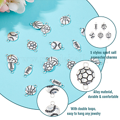 60 stücke 5 arten tibetischen stil zink-legierung sport ball stecker charms&nbsp;FIND-HS0001-38