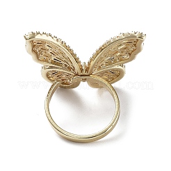 Bagues papillon colorées en zircone cubique&nbsp;RJEW-G301-01G