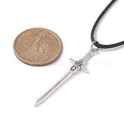Collana con pendente a spada in lega con cordini cerati&nbsp;NJEW-JN04473
