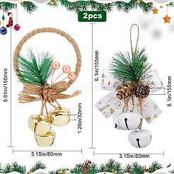 2 stücke 2 arten weihnachten glocke anhänger dekorationen&nbsp;HJEW-GF0001-34