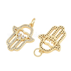 Pendentifs avec zircon cubiques à micro-pavés en laiton&nbsp;CU-CBAB719-04G-C