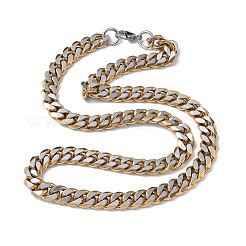 Colliers à maillons cubains en acier inoxydable 201 de 10 mm pour femmes et hommes&nbsp;NJEW-F360-01G